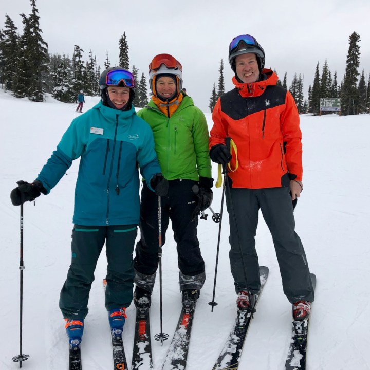 Instructor Finn + fellow student Peer + SMB @ Blackcomb lesson