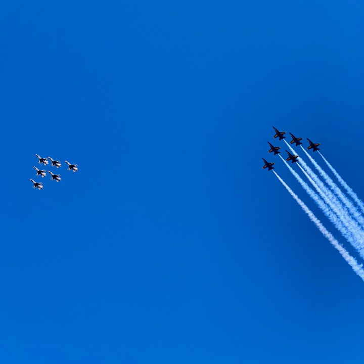 Thunderbirds and Blue Angels over Hoboken