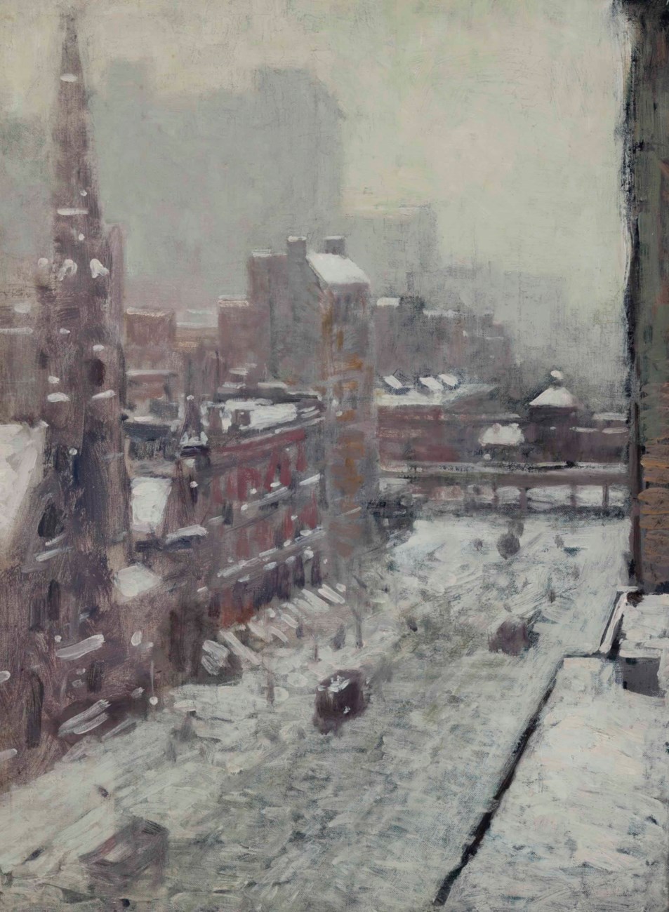 Paul Cornoyer (American, 1864-1923) Winter in the city