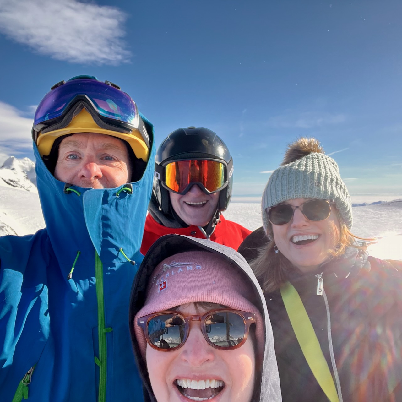 SMB+NLD+HVW+ALD @Matterhorn Glacier Paradise. Do we look cold? We were cold.